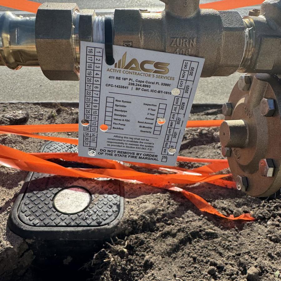 Certified backflow inspection tag